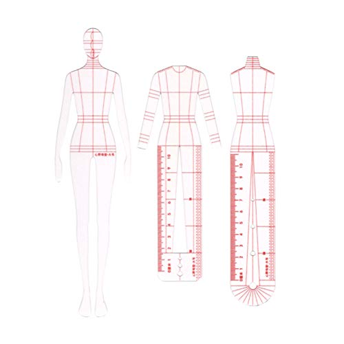 Regla MéTrica De PláStico, Herramientas De Costura, Medida Para Costura, DiseñO De PatróN, Bricolaje, Ropa, Herramienta Renders De DiseñO De Ropa Regla De Plantilla De Manuscrito Maniquí(red)