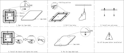 Regulable Luz de techo LED Baño Cocina Dormitorio Luces de techo Ducha Sala Comedor Estudio Balcón Pasillo Corredor Lámpara de techo 3000/4000/6000K Cuadrado moderno Impermeable 2050lm 26W LUSUNT