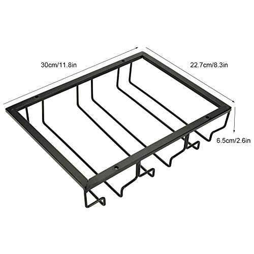 Rehomy - Soporte para copas de vino y soporte para vasos, metal de hierro para gabinete de vino, cocina, comedor, barra de vaso, estante para colgar