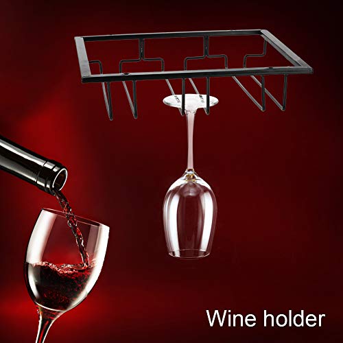 Rehomy - Soporte para copas de vino y soporte para vasos, metal de hierro para gabinete de vino, cocina, comedor, barra de vaso, estante para colgar