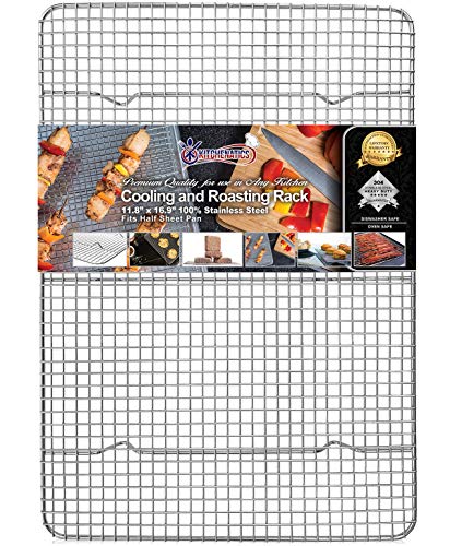 Rejilla Para Enfriar y Hornear de Acero Inoxidable, Parrilla Para Horno Para La Mayoría de Bandejas de Horno - Bandeja Para Galletas y Bizcochos, Utensilios de Repostería - 29,97 x 42,93 CM