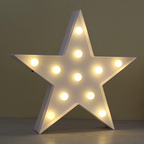 REKYO Carpa De Luz Nocturna, Lindas Lámparas LED De Pared, Sala Luz Decorativa De La Sala De Navidad Decorativos Mesa Lámpara Ánimo Luces Lámpara Infantil (Estrellas)