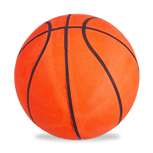 Relaxdays Balón Baloncesto para Exterior o Interior, Talla 7, Pelota de Básquet, Goma, Naranja