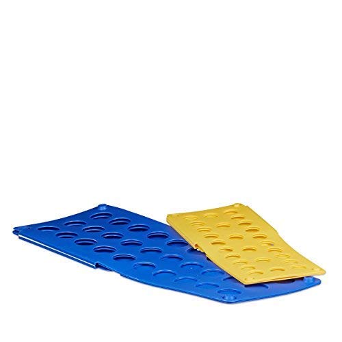 Relaxdays Juego de Tablas para Doblar la Ropa, Amarillo y Azul, 70x59x0.2 cm, 2 Unidades