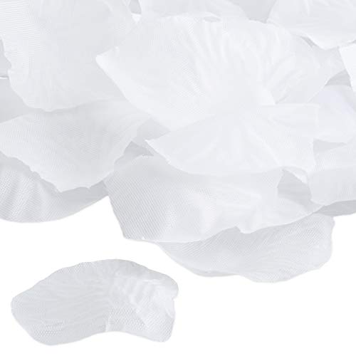 Relaxdays Pack de 10 Cañones de Confeti Pétalos de Rosa para Bodas y Aniversarios, hasta 8 m de Altura, Blanco, 40 cm