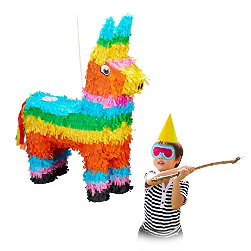 Relaxdays Piñata Llama sin Relleno, Papel, Multicolor, 56 x 41 x 13 cm, Pinata Lama einzeln (10026371)