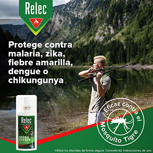 Relec Extra Fuerte Spray Antimosquitos | Repelente de Mosquitos Eficaz contra el mosquito tigre | Desarrollado para evitar las picaduras de mosquitos en severas condiciones climáticas | 75ml