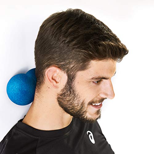 relexa® Fascia Set Mini, Kit de Entrenamiento Completo del Cuerpo de 3 Piezas, con Rodillo de Masaje, Bola Doble e Individual de Auto-Masaje, Contiene un eBook, (Gris)