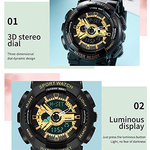 Reloj Digital A Prueba De Golpes, Reloj De Cuarzo para Mujer, Reloj De Pulsera Colorido para Mujer, Reloj Electrónico Femenino Resistente Al Agua 24cm Tomate Helado Rojo