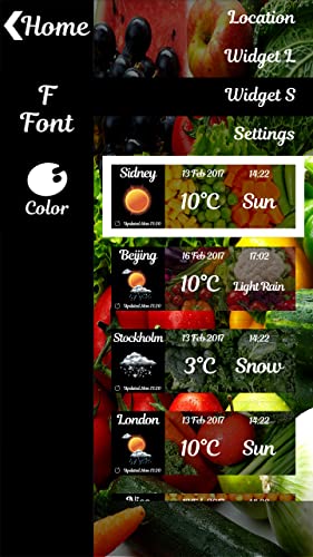 Reloj Widget de verduras frescas