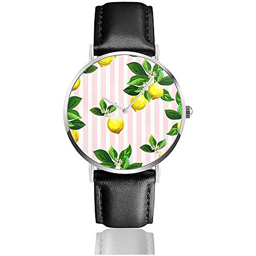 Relojes de Pulsera con Banda de Cuero de Frutas de Rayas cítricas