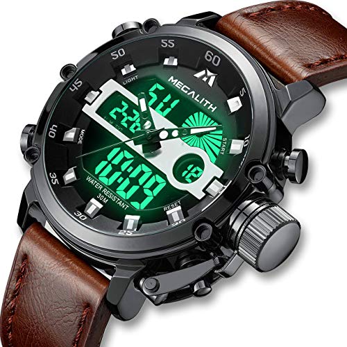 Relojes Hombre Reloj Militar Deportivos Digital Impermeable LED Cronometro Calendario Fecha Electrónico Reloj Grandes de Pulsera de Analógico Cuarzo Casual