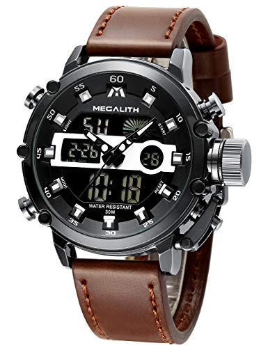 Relojes Hombre Reloj Militar Deportivos Digital Impermeable LED Cronometro Calendario Fecha Electrónico Reloj Grandes de Pulsera de Analógico Cuarzo Casual