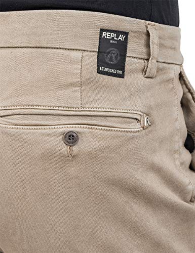 REPLAY Zeumar Vaqueros Slim, Beige (Sand 20), 28W / 30L para Hombre