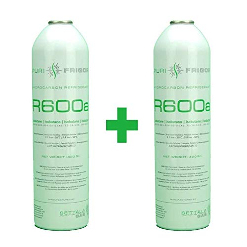 REPORSHOP - 2 Botellas Gas Refrigerante R600 420Gr Isobutano