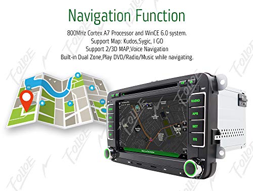  Reproductor de DVD, radio estéreo y navegador GPS doble din con pantalla de 7 pulgadas, para coche, pantalla táctil, bluetooth, unidad principal, cámara de marcha atrás