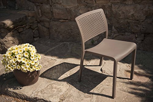 resol grupo Trama Set de 2 sillas de diseño para interior, exterior, jardín, Negro, 54 x 48 x 80 cm