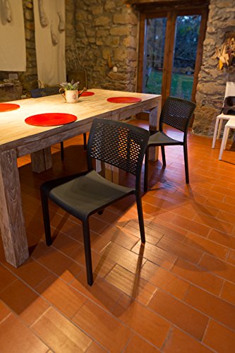 resol grupo Trama Set de 2 sillas de diseño para interior, exterior, jardín, Negro, 54 x 48 x 80 cm