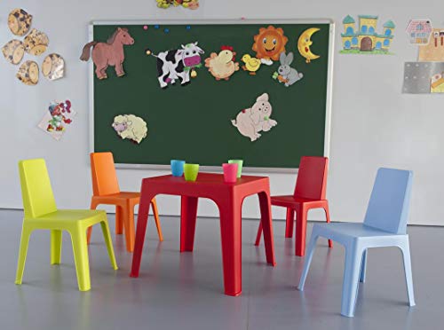 resol Julieta set infantil de 2 sillas y 1 mesa para interior, exterior, jardín - color verde lima