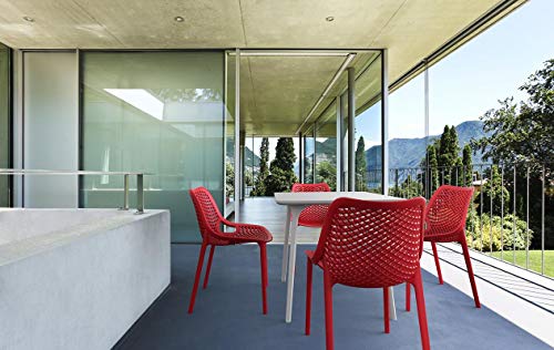 resol set de 4 sillas de diseño Grid para interior, exterior, jardín - color blanco