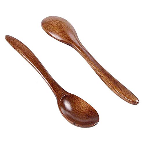 Respetuoso con el medio ambiente Vajilla sopa cuchara de café té de miel Natural accesorio de cocina Cuchara de madera, 6Pc