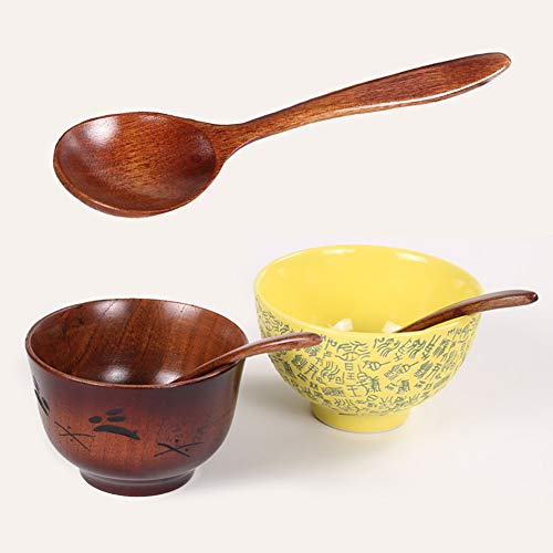 Respetuoso con el medio ambiente Vajilla sopa cuchara de café té de miel Natural accesorio de cocina Cuchara de madera, 6Pc