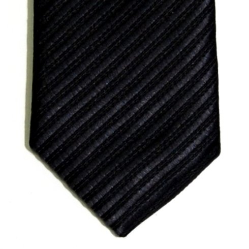 Retreez Corbata fina para hombres con textura de rayas Negro carbón