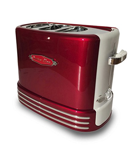 Retro Line Hot Dog POPUP Toaster Model 2 Máquina para Perritos Calientes, 650 W, Rojo, Blanco