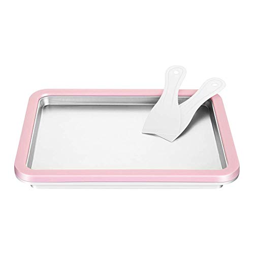 Reuvv Instantáneo Helado Hacer Yogur Sorbete Helado Hielo Roll Bricolaje Hacer Pan para Niños Doméstico Pequeño Frito Máquina de Hielo Infantil Frito Yogur Máquina - Rosa