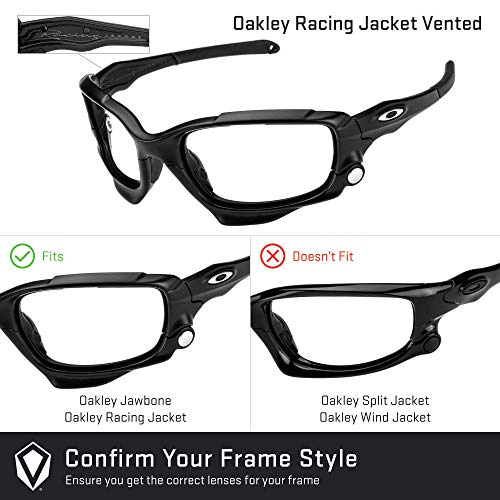 Revant Lentes de Repuesto Oakley Racing Jacket Vented (Ajuste Asiático), Polarizados, Negro Furtivo