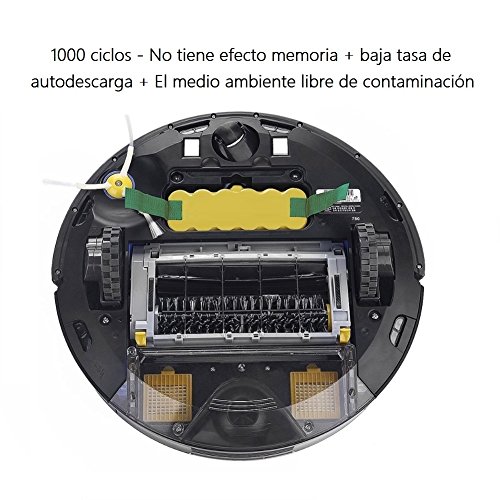 Revopow 3800mAh 14,4V iRobot Roomba Batería de Ni-MH Vida super largo de la batería para la serie iRobot Roomba 500 600 700 800 900 R3 Scooba 450 etc +1 cepillo lateral para（Amarillo）