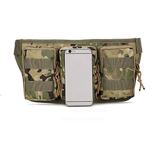 Riñonera Yuan Ou Bolsa de Cintura táctica Militar Impermeable para Hombres, Deportes al Aire Libre, Senderismo, Caza, equitación, Bolsa del ejército, Bolsa de cinturón de Escalada, Caqui