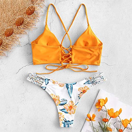 riou Bikini Conjuntos de Bikinis para Mujer Push Up Mujeres Traje de BañO Estampado Bohemio Dividido BañAdores con Relleno Tops y Braguitas Mujer 2019 brasileños vikinis