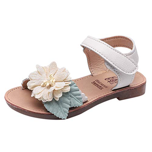 Riou Niña Niño Zapatos Sandalias Verano Velcro Flores Zapatos Casuales Zapatos de Princesa Solos Frescos Ajustable Antideslizante Bebe Chicas Zapatos Calzado Fiesta Rosa