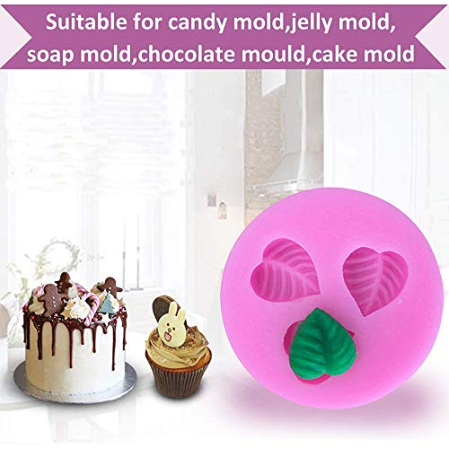 Ritte 4 Piezas Molde Fondant Hoja Arce, Molde Silicona En Forma Hoja Arce para Hacer Dulces Bricolaje, Herramientas para Hornear Decoración Pasteles