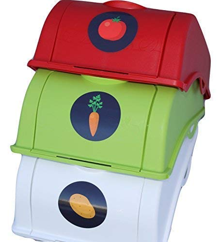 Rival 2 cajas de conservación para patatas, verduras, frutas, cebollas, cajas de almacenamiento - Plástico - Capacidad de 7,7 litros