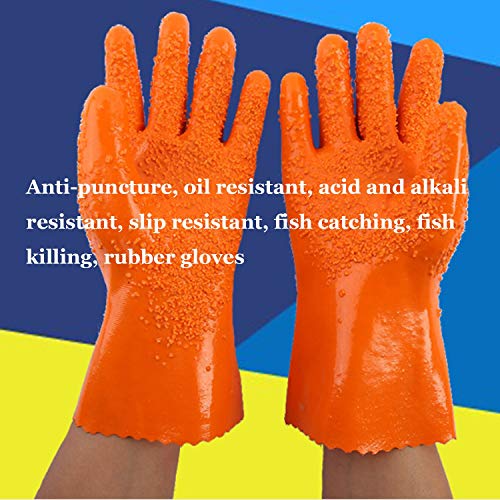 RJJX Home Agradable al Tacto Aceite de ácido alcalinos Guantes Impermeables a Prueba de Guantes de plástico Industrial de Goma a Prueba de punción Sumergir Adecuado para una Variedad de Ocasiones