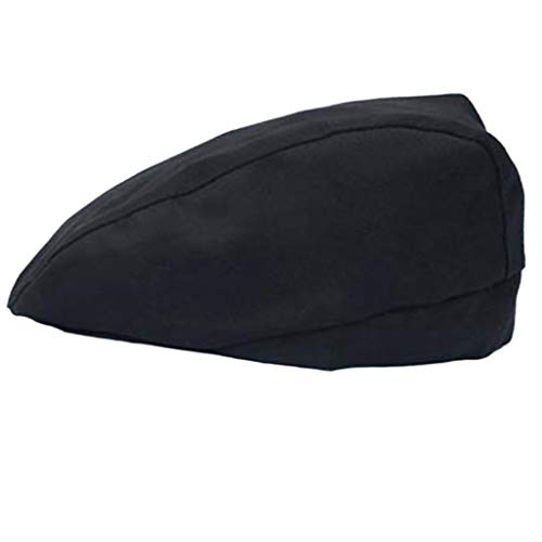 RK-HYTQWR Gorro de Chef para Mujer para Hombre, pastelero, Panadero, Cocina, Cocinero, cafetería, Boina de Pico de Pato, Boina de Camarero de café, Negro Transpirable