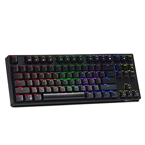 RK Royal KLUDGE Sink87G - Teclado mecánico para Videojuegos (inalámbrico, 2,4 G, RGB, con luz LED, para Escritorio, MacBook, Ordenador portátil, Ordenador, Interruptor marrón)