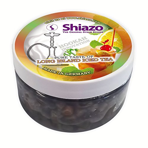 RMAN - Piedras para cachimbas, sin tabaco y sin nicotina; 4 sabores: arándano, plátano, fruta de la pasión, té helado Long Island.