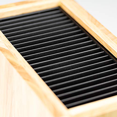 Rockingham Forge Bloque Soporte Vertical para Cuchillos Universal, 20 Hojas de hasta 20 cm de Largo, Color Negro Brillante, Madera, Madera de Caucho, 18.5 x 10.5 x 22.5 cm