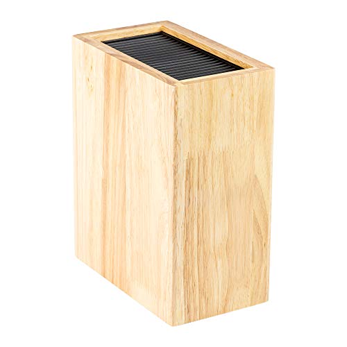 Rockingham Forge Bloque Soporte Vertical para Cuchillos Universal, 20 Hojas de hasta 20 cm de Largo, Color Negro Brillante, Madera, Madera de Caucho, 18.5 x 10.5 x 22.5 cm