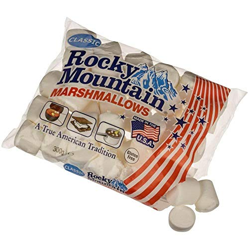 Rocky Mountain Marshmallows Classic 2x300g, dulces tradicionales americanos para asar en la hoguera, a la parrilla o al horno, 2x300g