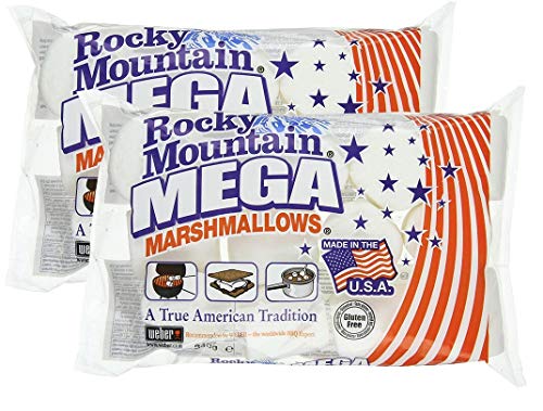 Rocky Mountain Marshmallows Mega paquete de 2x340g, dulces tradicionales americanos para asar en la hoguera, a la parrilla o al horno, 2x340g