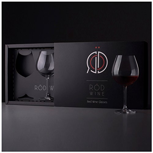 ROD Wine Juego de Copas de Vino Tinto - Vasos de Cristal en Titanio sin Plomo, con una Taza Grande 650 ml, Copas de Vino Tinto con un Tallo Largo para una degustación Ideal