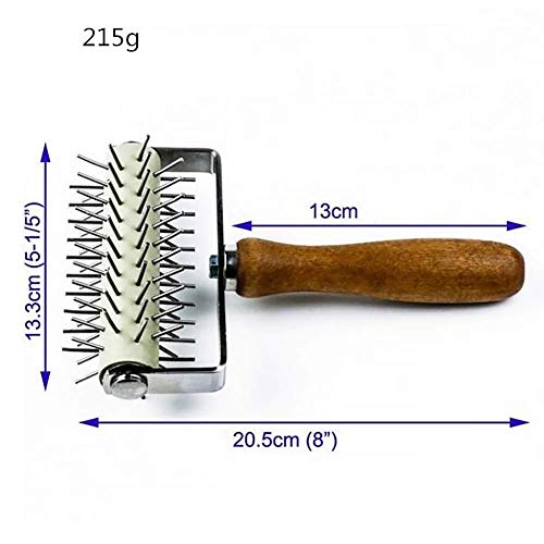 Rodillo Docker con Púas, Masa Docker, Acero Inoxidable Mango Madera Pizza Aguja Rodillo, Pizza Hole Puncher Masa Formación de Ampollas Killer para Tarta Pastel Pan Repostería Herramienta