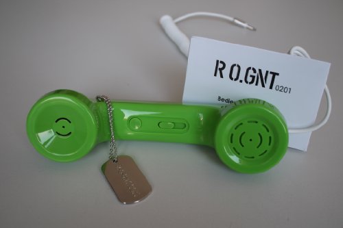 R.O.GNT IPACC-0201-56 - Auricular con diseño de teléfono Antiguo para móvil (80 dB), Color Verde