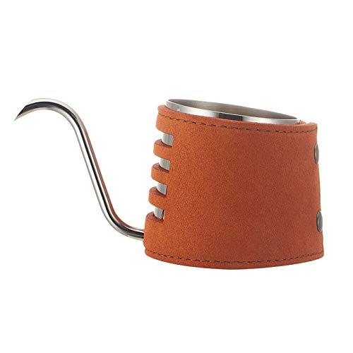 ROIY Oreja Colgante Cafetera De Mano Acero Inoxidable 304 Olla De Boca Larga Mini Perforación De Mano Olla De Boca Fina Sin Mango Elaboración De Café Marrón (Color : Brown)