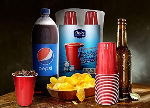 ROJO AMERICANO Plástico Desechable Vasos de fiesta – Gran Para utilizar BEER PONG 16oz/470ml (50 Paquete de 100-100 pack