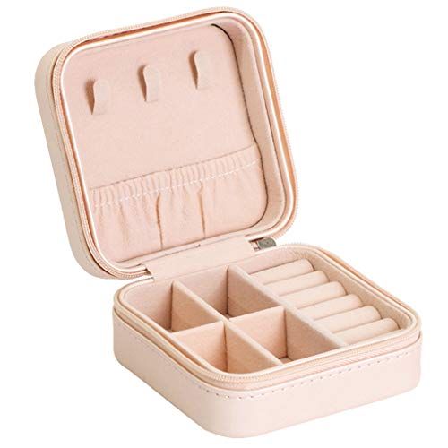 Rolin Roly Joyero de Viaje Pequeño Estuche de Viaje Joyero Jewelry Box (Bare Pink)